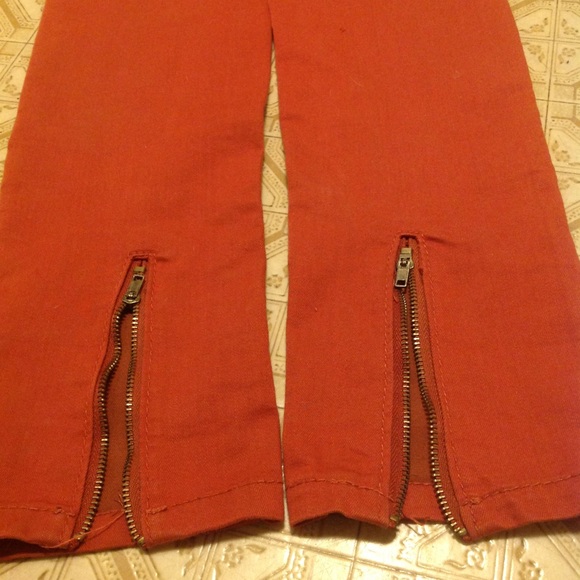 Orange skinny jeans with zippers - Picture 4 of 5